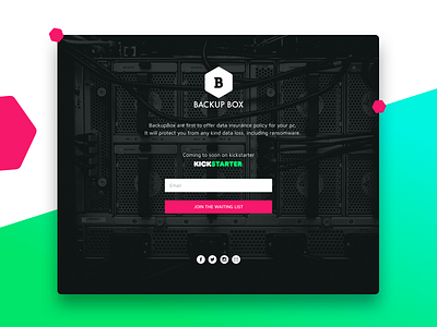 Backupbox Landing page- Teaser 2017 landing page privacy ransomware security sketch vector website