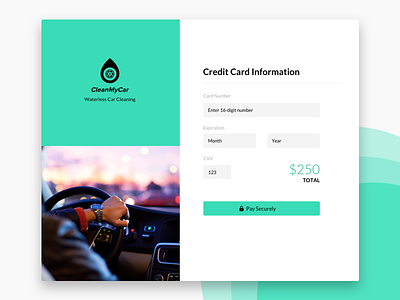 Credit card page UI 2018 cleanmycar creditcard nirav productdesign ui ux web app website