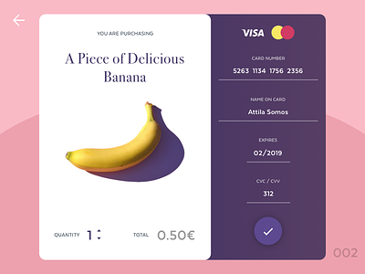 Buy the banana banana credit card checkout daily ui pink
