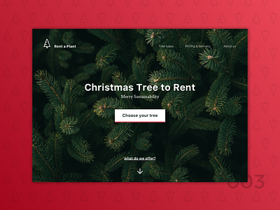 Rent a Plant. Landing page concept above the fold christmass daily ui desktop landing page