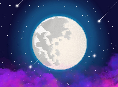 Hello there beautiful moon design digitalart illustration procreate