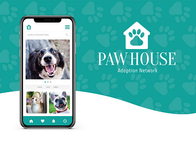 Paw House Case Study app branding design flat product design ui ux web