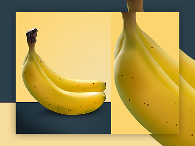 3D Banana Illustration 3d banana fruit illustration shape