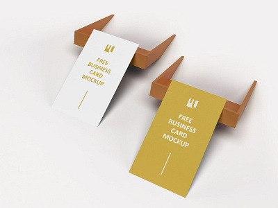 Free vertical business card mockup