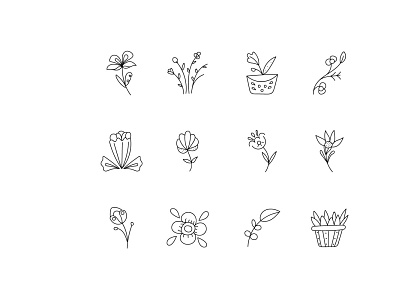 Floral line icon design