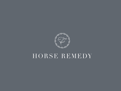 Horse Remedy crown horse leaf logotype