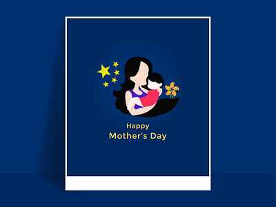 Mother's Day Greetings adobe blue design design mockup greeting illustration mockup mothers day photoshop poster poster art poster design skilora