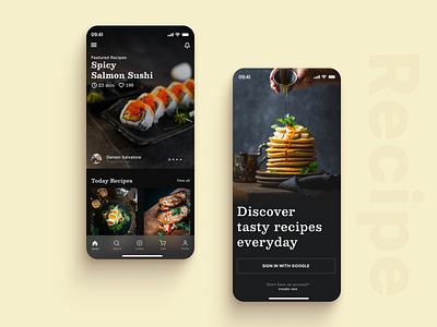 Recipe App app branding design food mobileui newdesign productdesign recipe app ui ux design