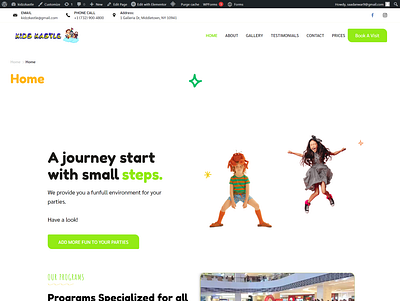 Kidzzkastle.com website design