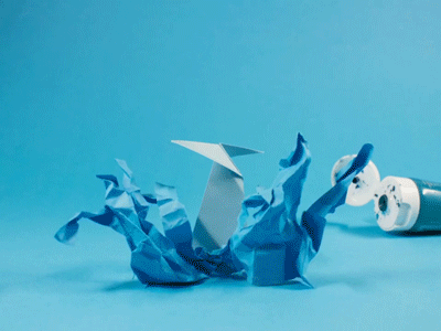 Paper Dolphin animation craft gif paper stop motion