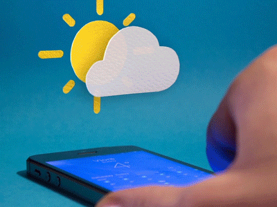 Weather app stop motion animation craft paper stop motion
