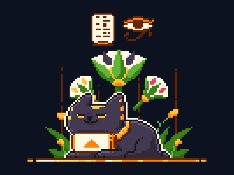 Ancient Phone Holder animation cat egypt phone pixelart