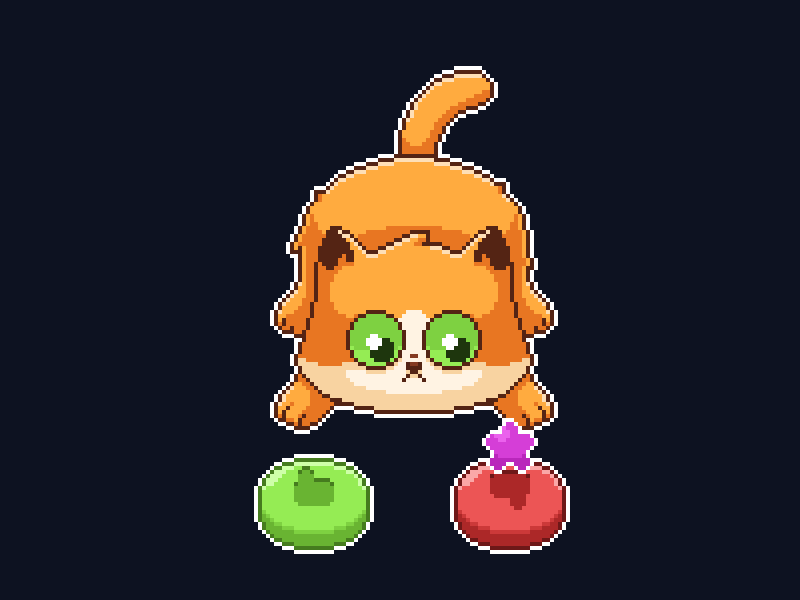 Kitten animation button cat dislike goodgame lije pixelart star tail