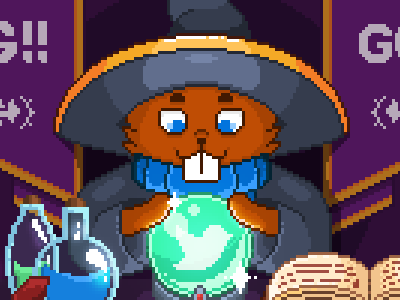 Wizard beaver goodgame pixelart twitter wizard