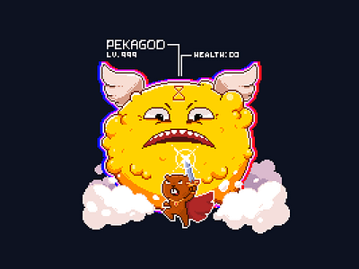 PEKAGOD 999 beaver cloud god goodgame peka pixelart sword