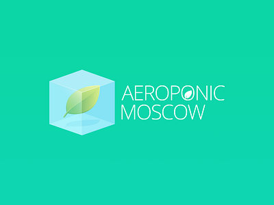 Aeroponic Moscow air cube leaf logo