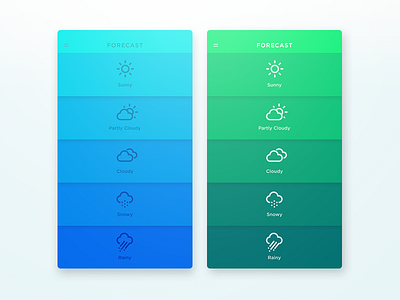 Weather forecast android forecast gradient ios ui weather