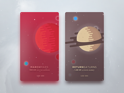 The Planet card intro screen mars onboarding planet saturn space star wars starwars