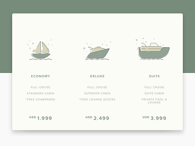 Pricing android boat cruise illustration ios price pricing ship travel trip ui vacation