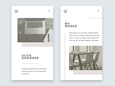 Portfolio app clean minimalism minimalist mobile mobile web mobile website portfolio ui white