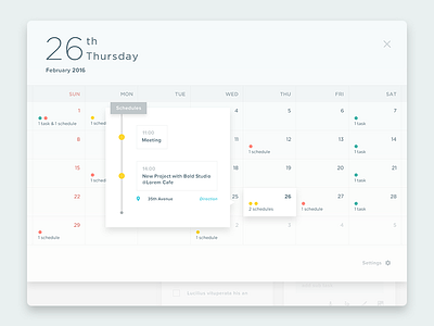 Calendar Section calendar card date ios ipad memo minimalist schedule simple task timeline ui