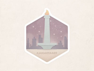 #Jakarta489 anniversary badge illustration indonesia jakarta monas