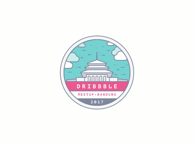 Bandung Dribbble Meetup 2017 animation badge bandung dribbble gedung sate jawa barat meetup principle sticker