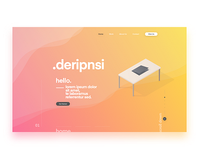 Portfolio Landing Page - 01 clean design gradient isometric landing page minimal portfolio profile simple studio wavy website