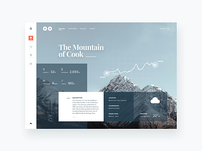 Travel Dashboard Exploration clean dashboard design header landing page mountain nature ui ux web website