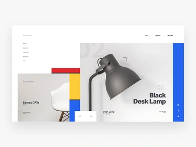 Furnitura - Mondrian app blog clean e commerce furniture landing page minimal mondrian simple ux ui website white