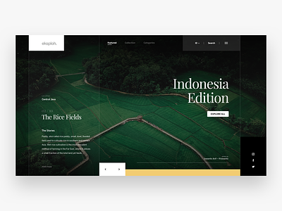 eksploh. Landing Page central java dashboard green indonesia landing page rice fields simple ui ux website