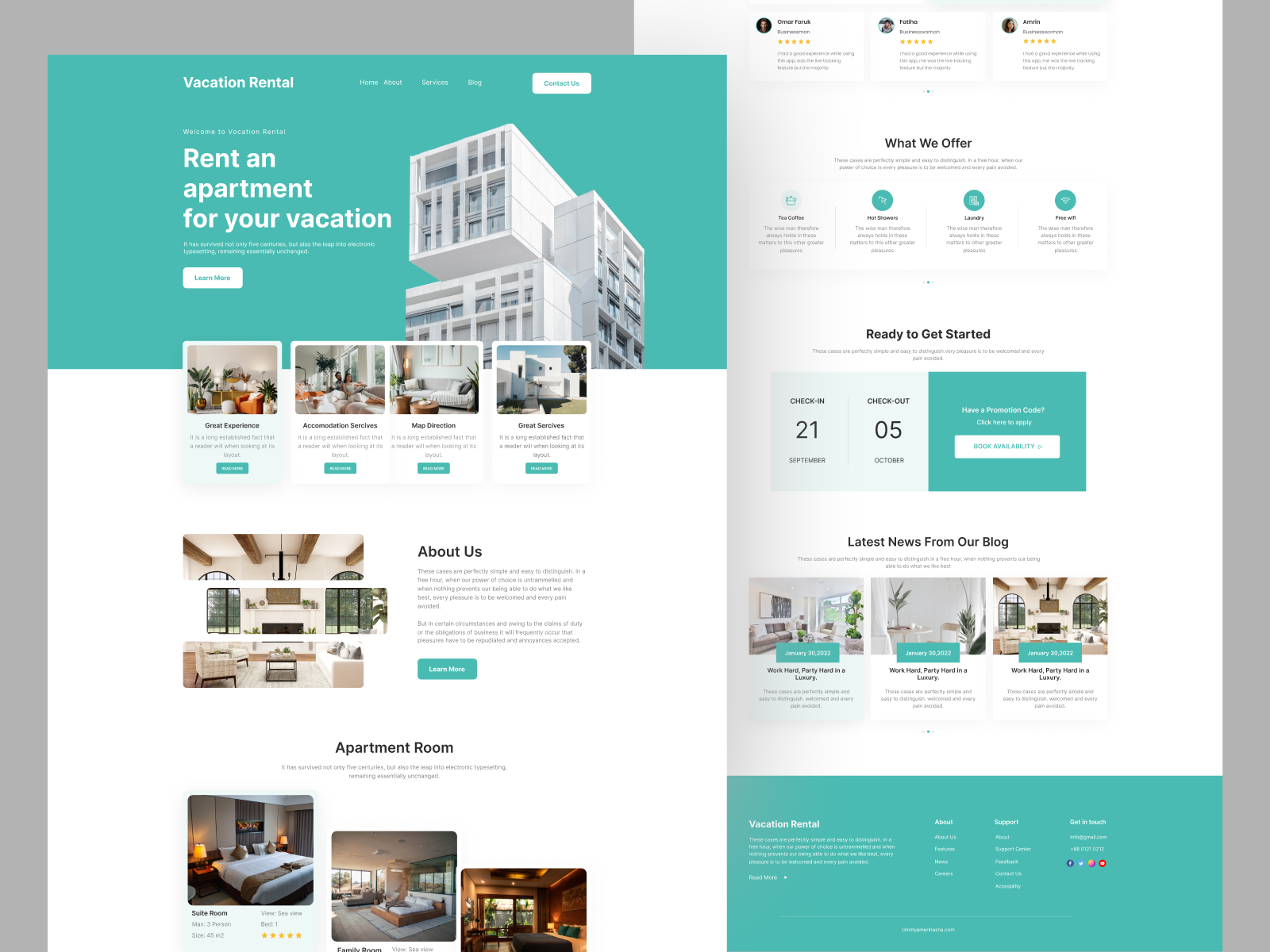 Apartment Rental Website Landing Page Design by UMMY AMERIN ASHA on ...