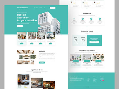 Apartment Rental Website Landing Page Design branding design landing page design ui ux website design