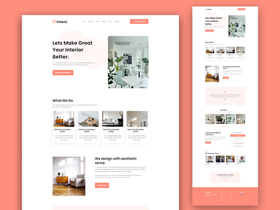 Interior Designer Website Landing Page Design design landing page landing page design ui ux web design website design