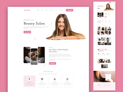 Salon Website Landing Page Design app design design interface landing page landing page design le ui ui design ui designer uiux ux ux design ux designer web design webapp website design