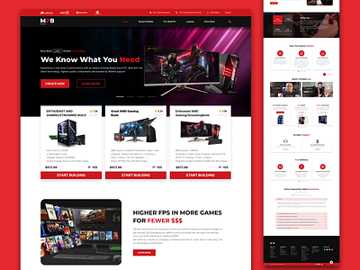 Gaming Computer E-Commerce Website • UI/UX Design