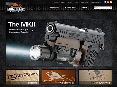 Lionheart Industries Website Design guns ui ux design web web design website