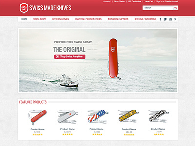 Swissmadeknives Website Design