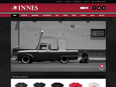 Innes Clothing Website Design clothing ui ux design web web design website