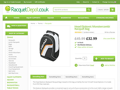 RacquetDepot Website Design tennis ui ux design web webdesign website