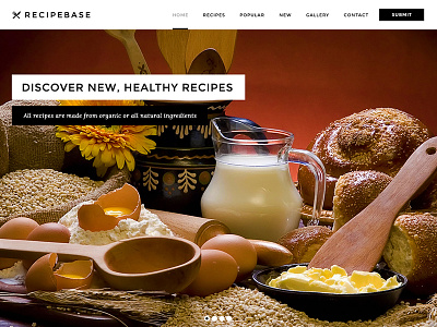 Recipe Template food one page parallax template web design website