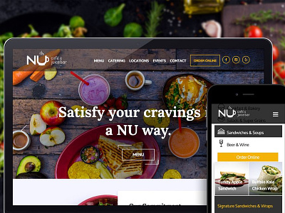 NU Cafe cafe coffee shops food healthy responsive web design