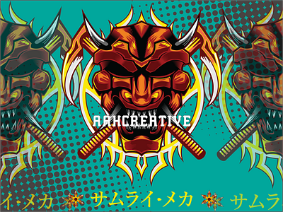 Premium Vector Oni Head Mecha 03 branding design graphic design illustration vector