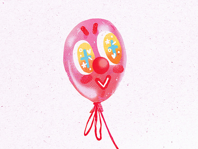 Clowning away balloon clown digital illustration photoshop