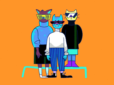 Cool Cats cat cats digital illustration photoshop