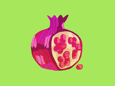 Pomegranate digital fruit illustration photoshop pomegranate