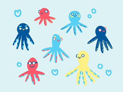 Octobabies character design digital illustration octopi octopus photoshop