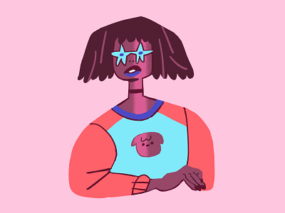 Star Chick character design digital dog girl illustration photoshop star sunglasses