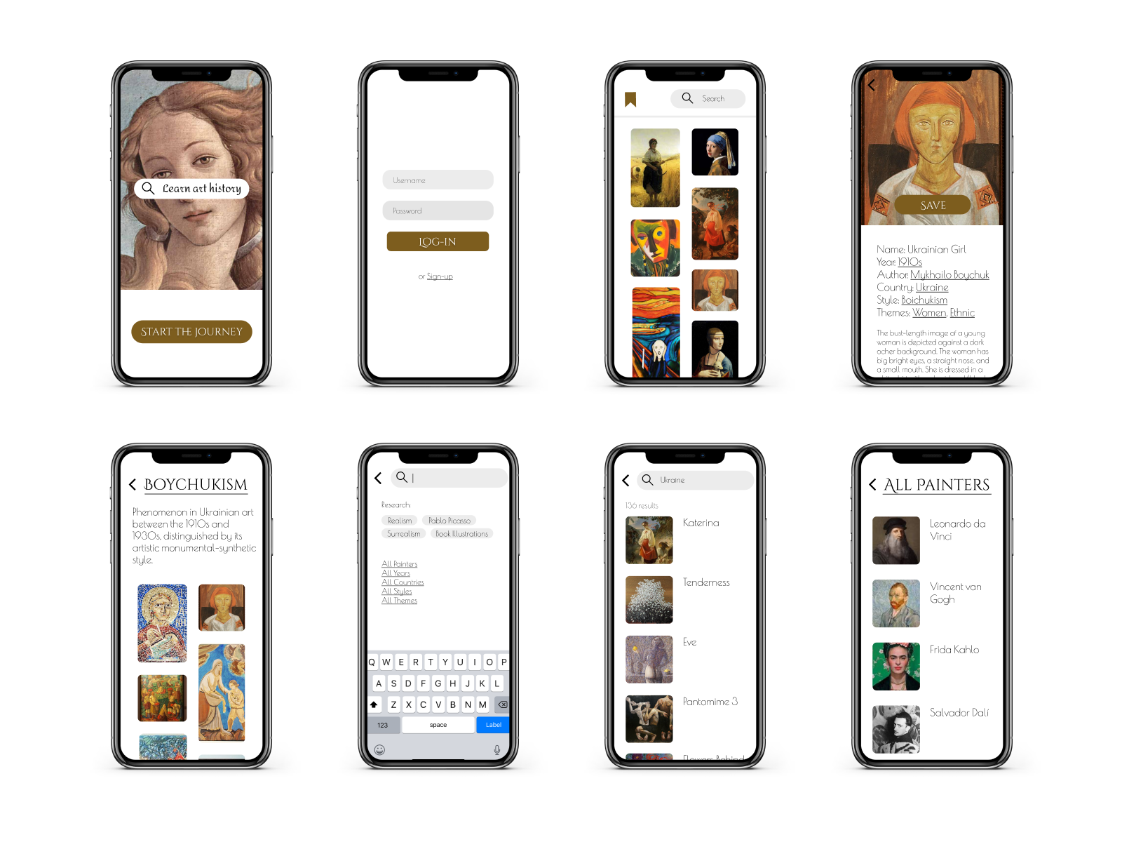 Art history app by Karyna Chmeliuk on Dribbble