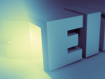 An enlightened door for an unknown world. cinema 4d door lighted school